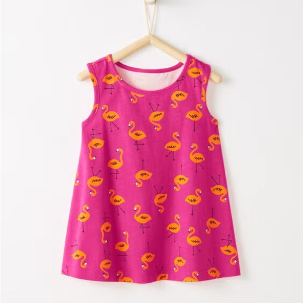 Hanna Andersson || Pink Flamingo Print Dress & Shorts Set